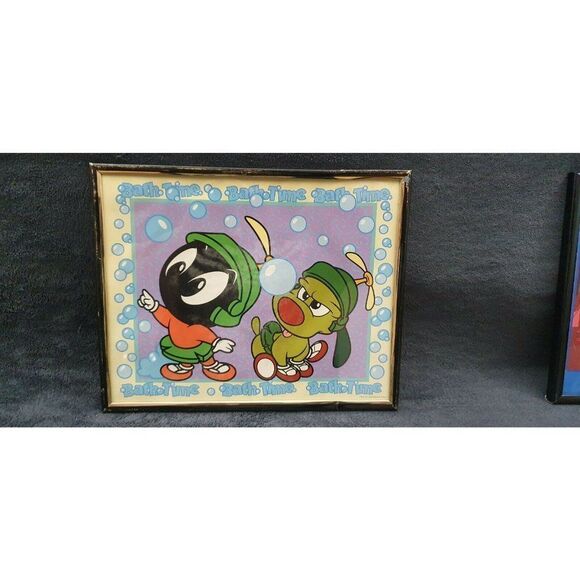 VINTAGE MARVIN THE MARTIAN WALL ART PICTURES 10" X 8" BIG FACE & K-9 DOG - Picture 6 of 7